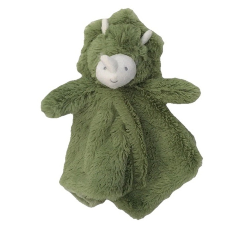 NWT Oobles Baby Green Dino Lovey Rattle Plush Infant Boy Security Blanket Danbar